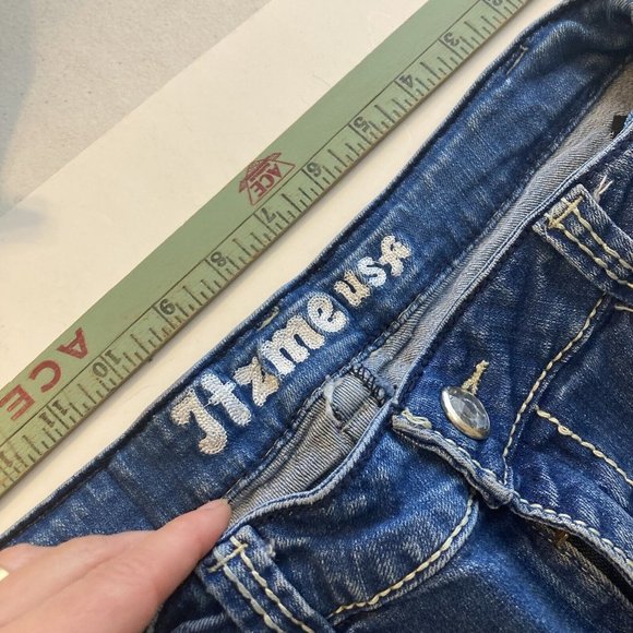 Preowned ITZME USA Womens Straight Leg Slim Fit Distressed Low Waist Y2K Jeans 7 - Picture 5 of 8